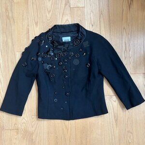 Moschino Cheap and Chic Black Embellished Wool Cropped Blazer